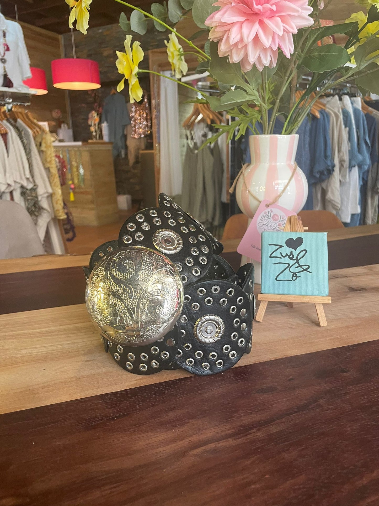 Leather Boho Round Belt