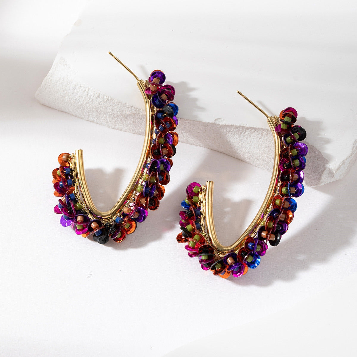 Lovelika Boucles d'oreilles créoles - Abigail Multicolor TU
