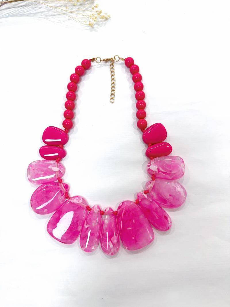 H&T Bijoux fancy necklace Fuchsia TU