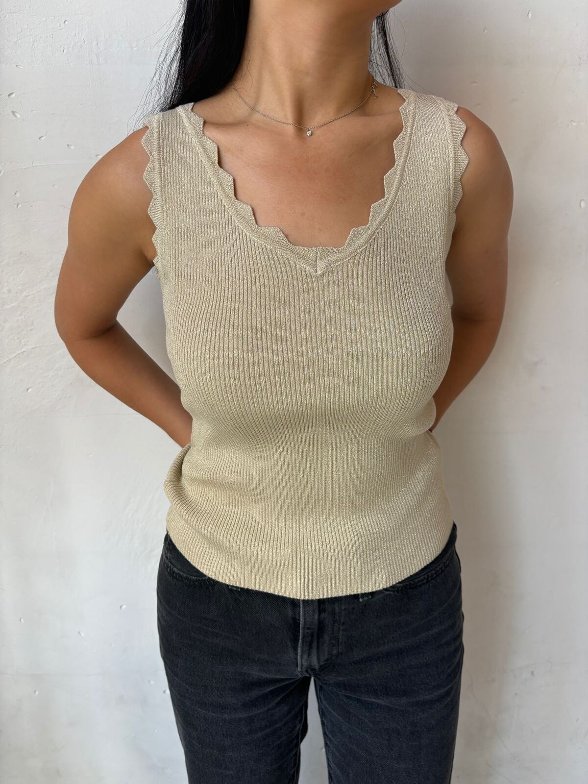 Rosa Fashion Basic tank top Gold S/M