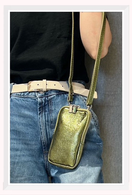 Z & Z Iride leather portalbe bag Kaki TU