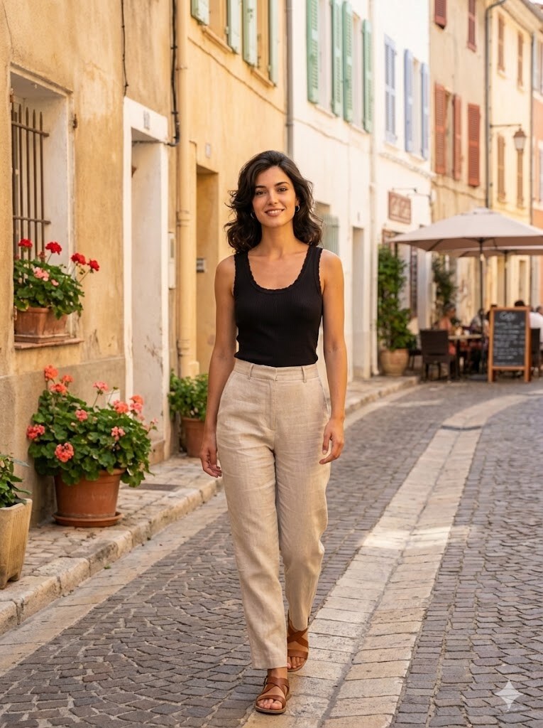 Rosa Fashion Ribbed strap top Black S/M