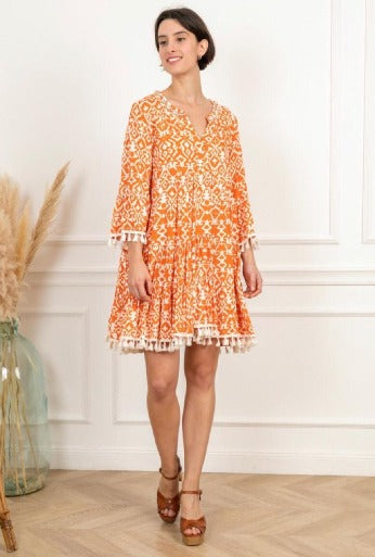 Tunic shirt dress , bohemian print