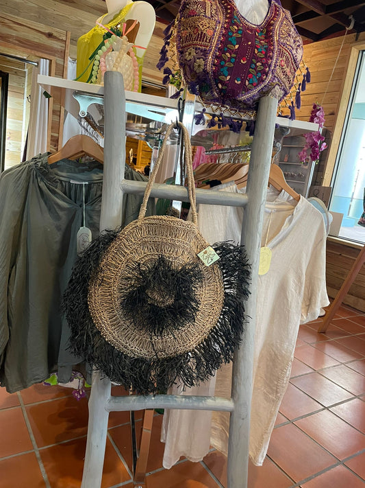 Boho Embroidered Bag Black