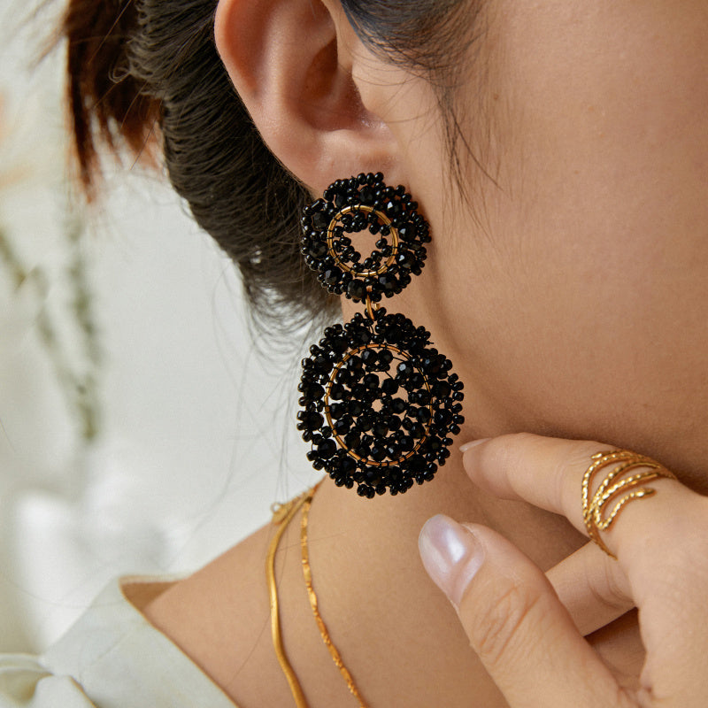 Lovelika Boucles d'oreilles pendantes cercles - Barbara Black TU