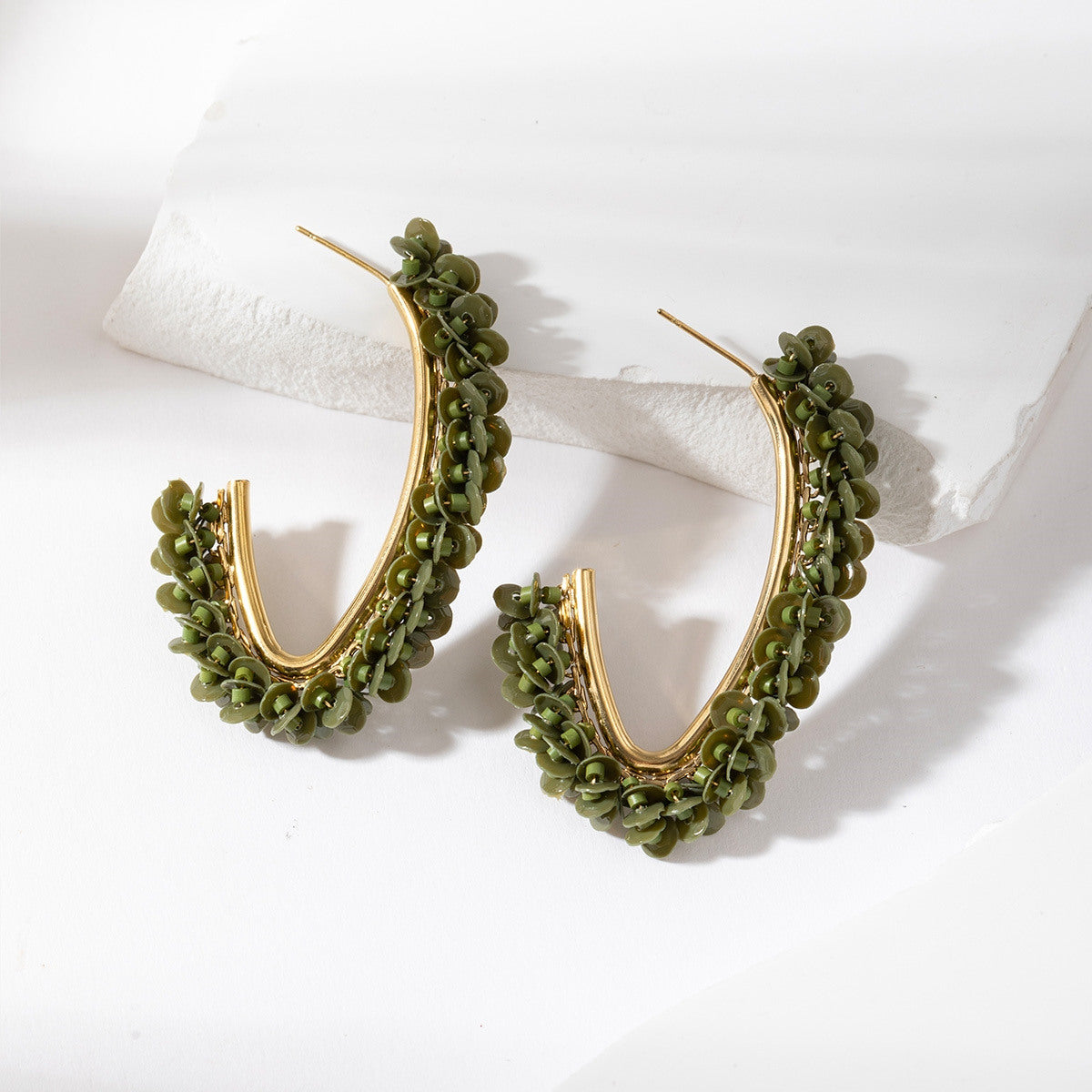 Lovelika Boucles d'oreilles créoles - Abigail Green TU