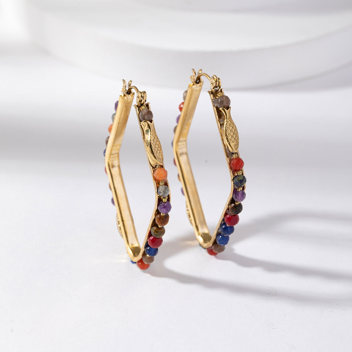 Lovelika Boucles d'oreilles créoles - Margaret Multicolor TU