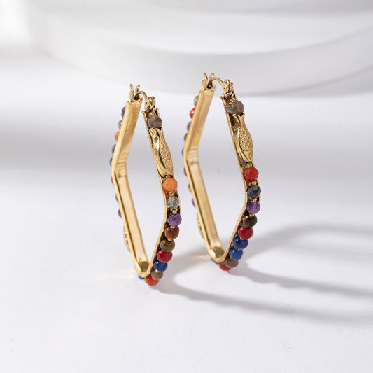 Lovelika Boucles d'oreilles créoles - Margaret Multicolor TU