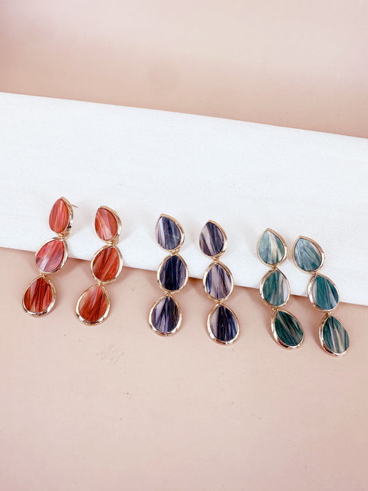 D Bijoux Dangling earrings with marbled patterns Pacific TU