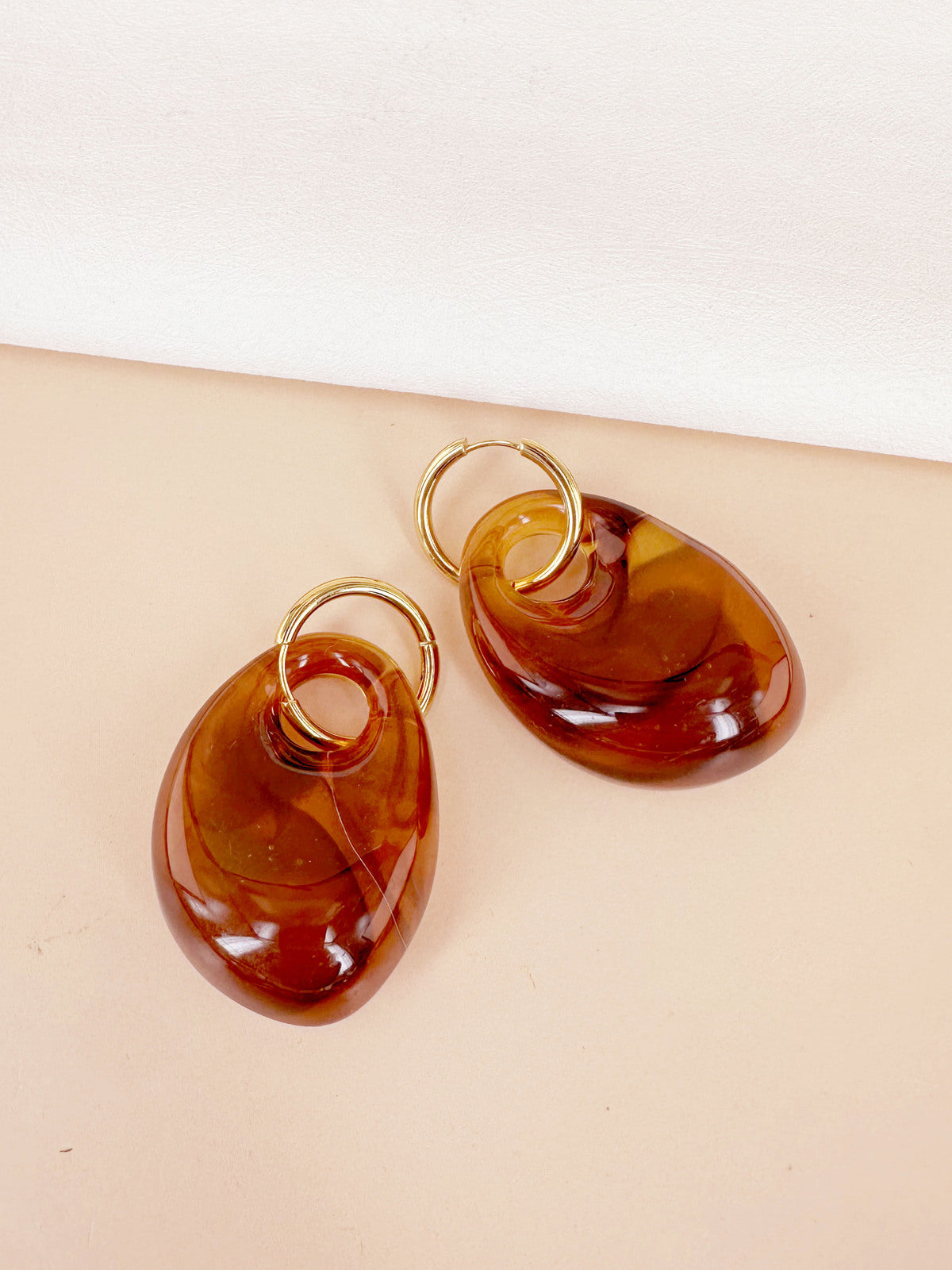 D Bijoux Resin earrings Terracotta TU
