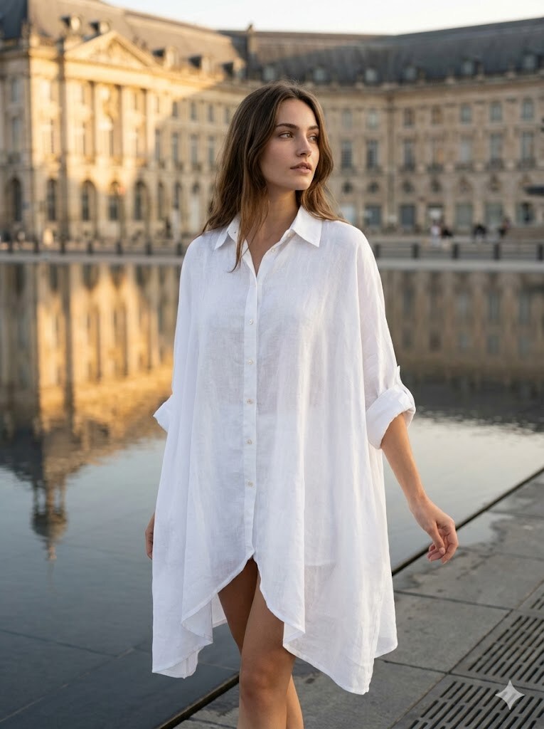 Rosa Fashion Flowy long-sleeve shirt White S