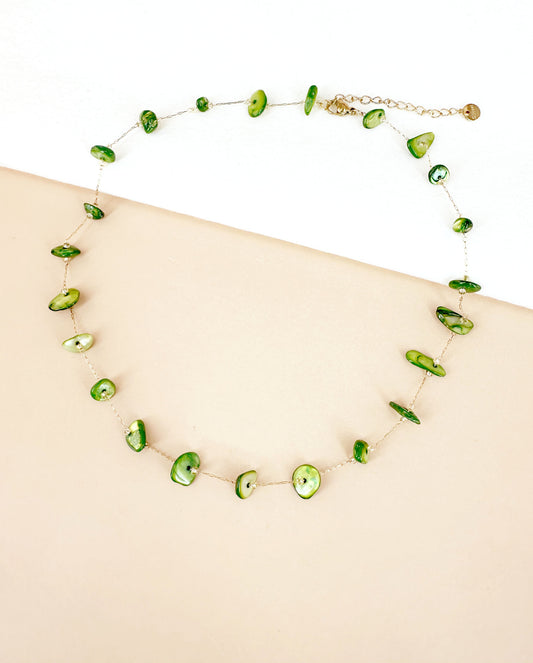 D Bijoux Mother-of-pearl chain necklace Green TU