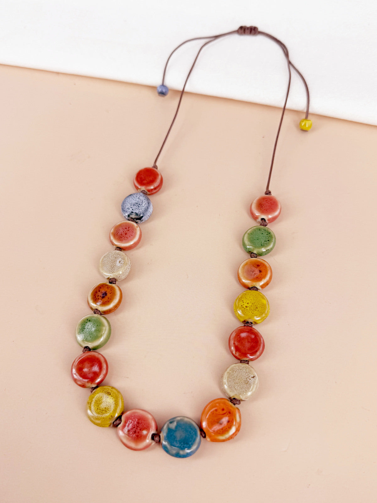 D Bijoux Porcelain ceramic bead necklace Multicolor TU