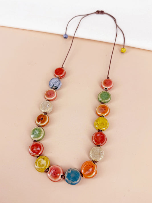 D Bijoux Porcelain ceramic bead necklace Multicolor TU