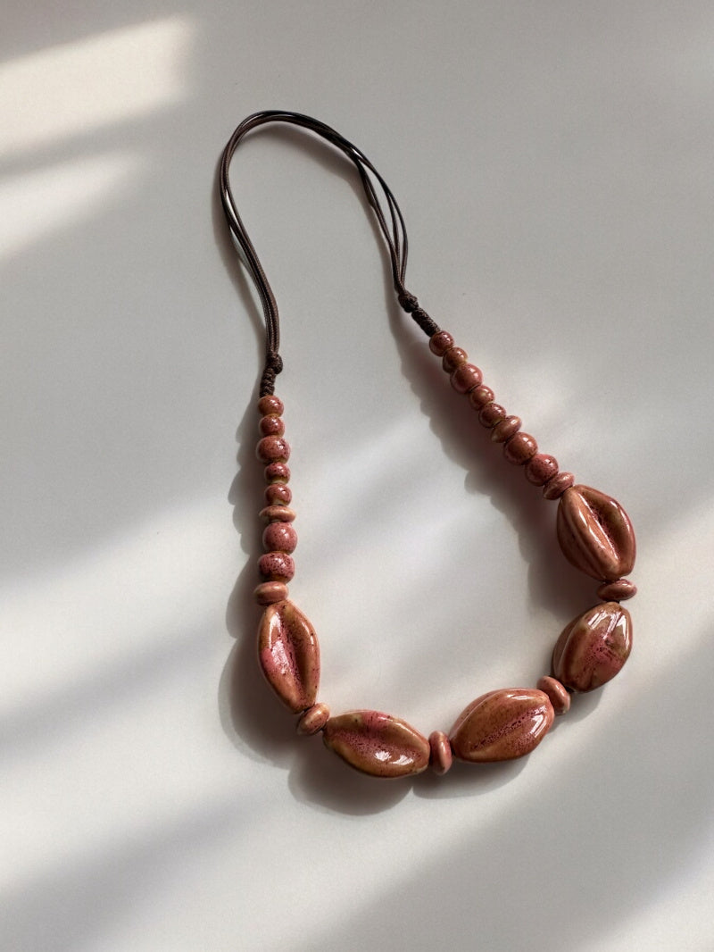 D Bijoux Ceramic beads necklace Pink TU