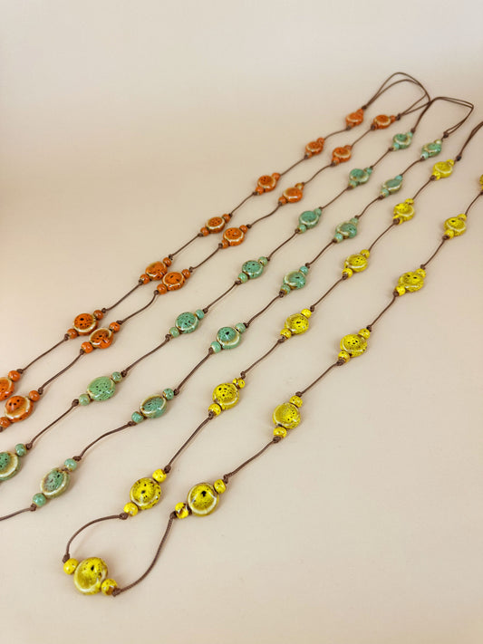 D Bijoux Enamel ceramic pearls necklace Freesia TU