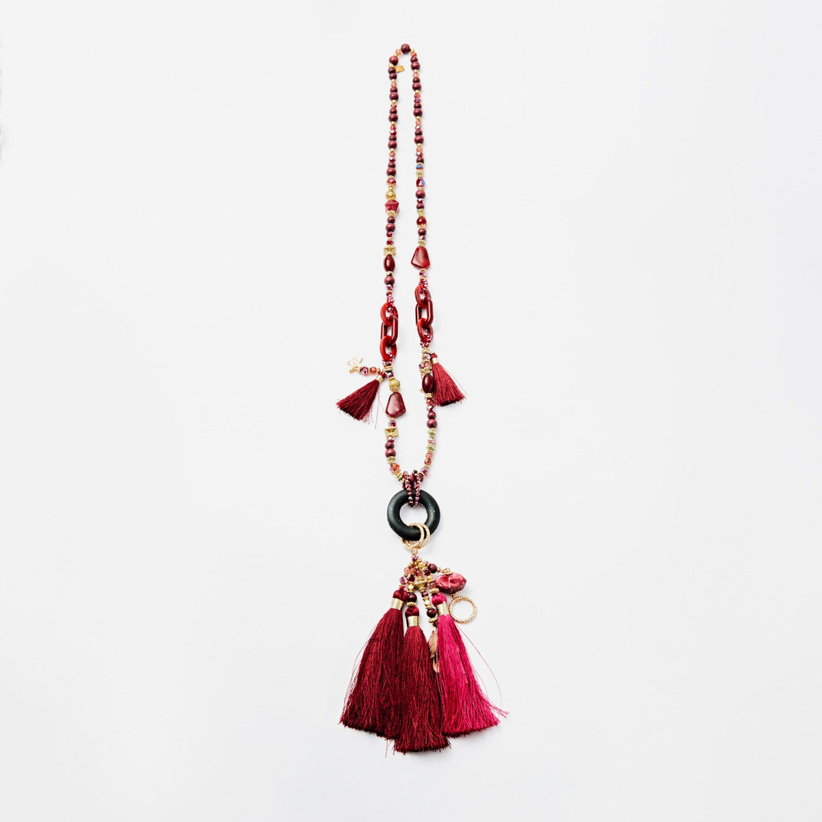 Lovelika Collier sautoir résine - Claire Burgundy TU