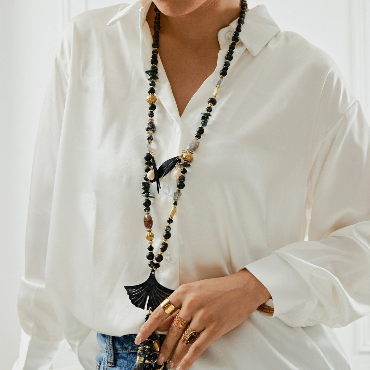 Lovelika Collier sautoir résine - Clara Black TU