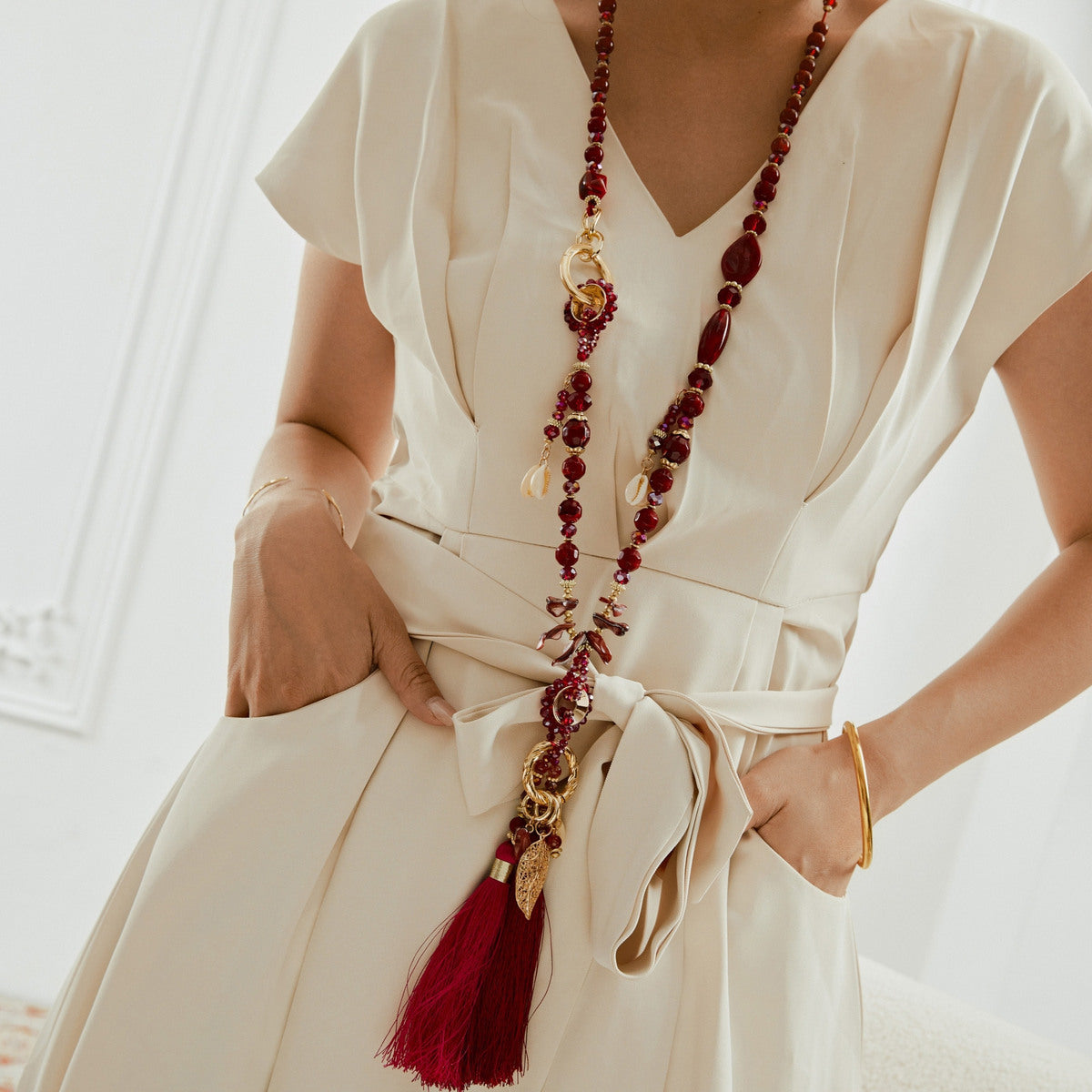 Lovelika Collier sautoir résine - Danielle Burgundy TU