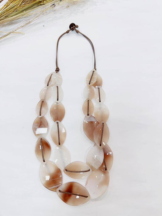 H&T Bijoux Necklace Ecru TU