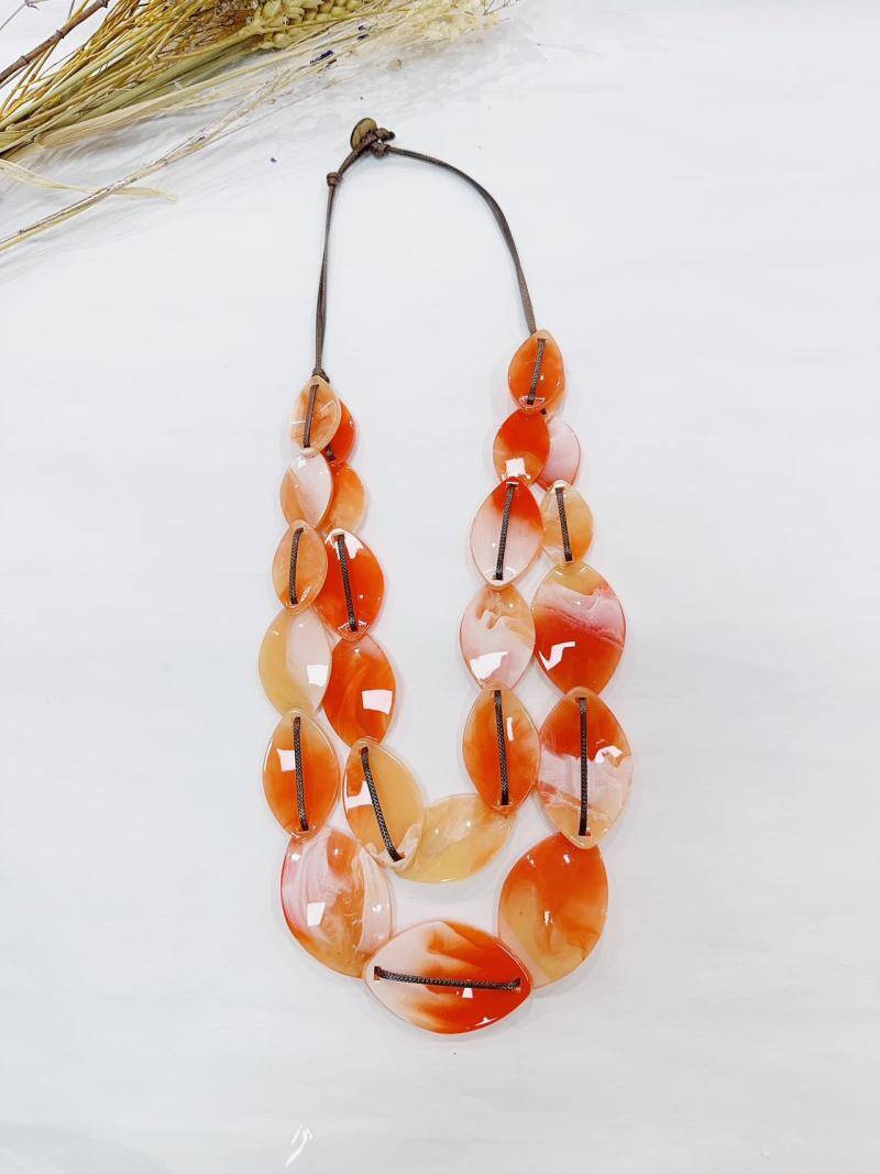 H&T Bijoux Necklace Orange TU
