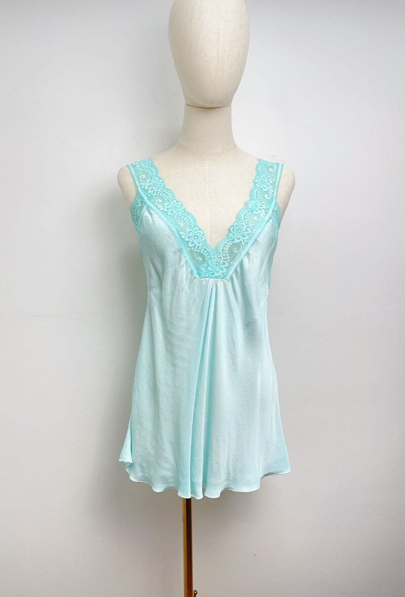 Saison du vent Lace tank top Aqua Marine TU