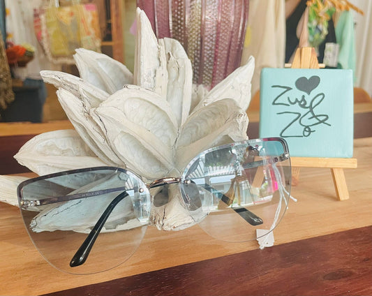 Rimless Sunglasses Smoke Grey