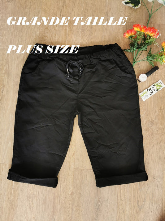 Zafa Crinkled cropped pants with side pockets Black TU