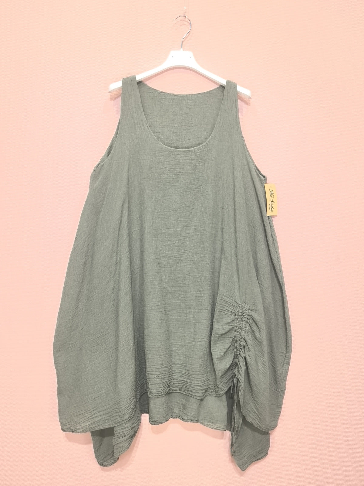 New Sunshine Loose dress with side gathers Kaki TU