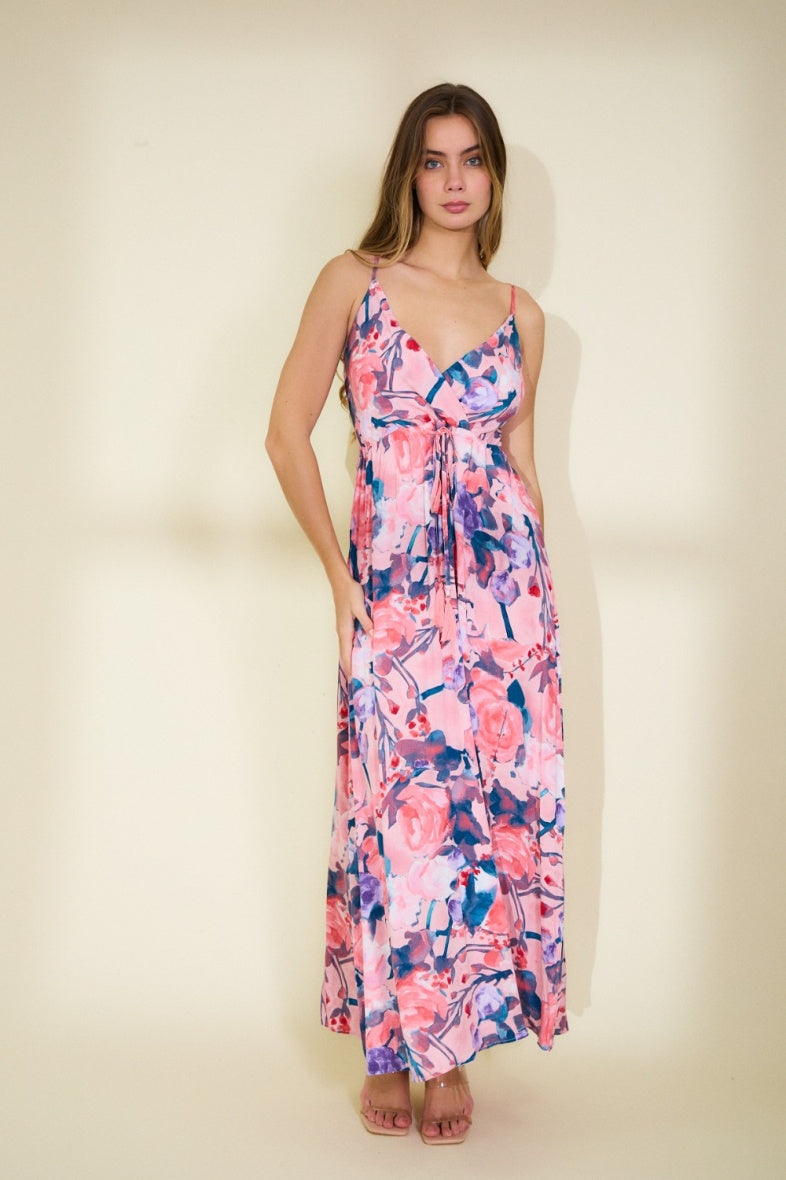 Rosa Fashion Long floral dress Pink XL