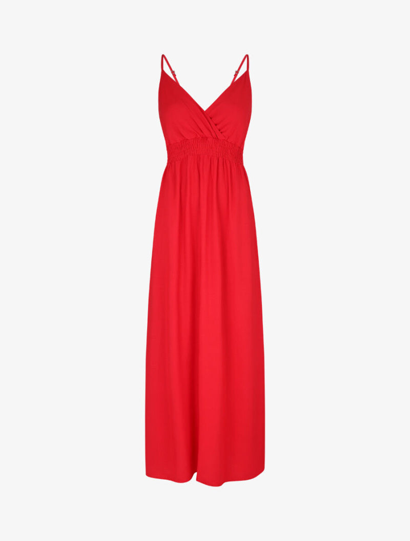 Rosa Fashion Long plain dress Red S/M