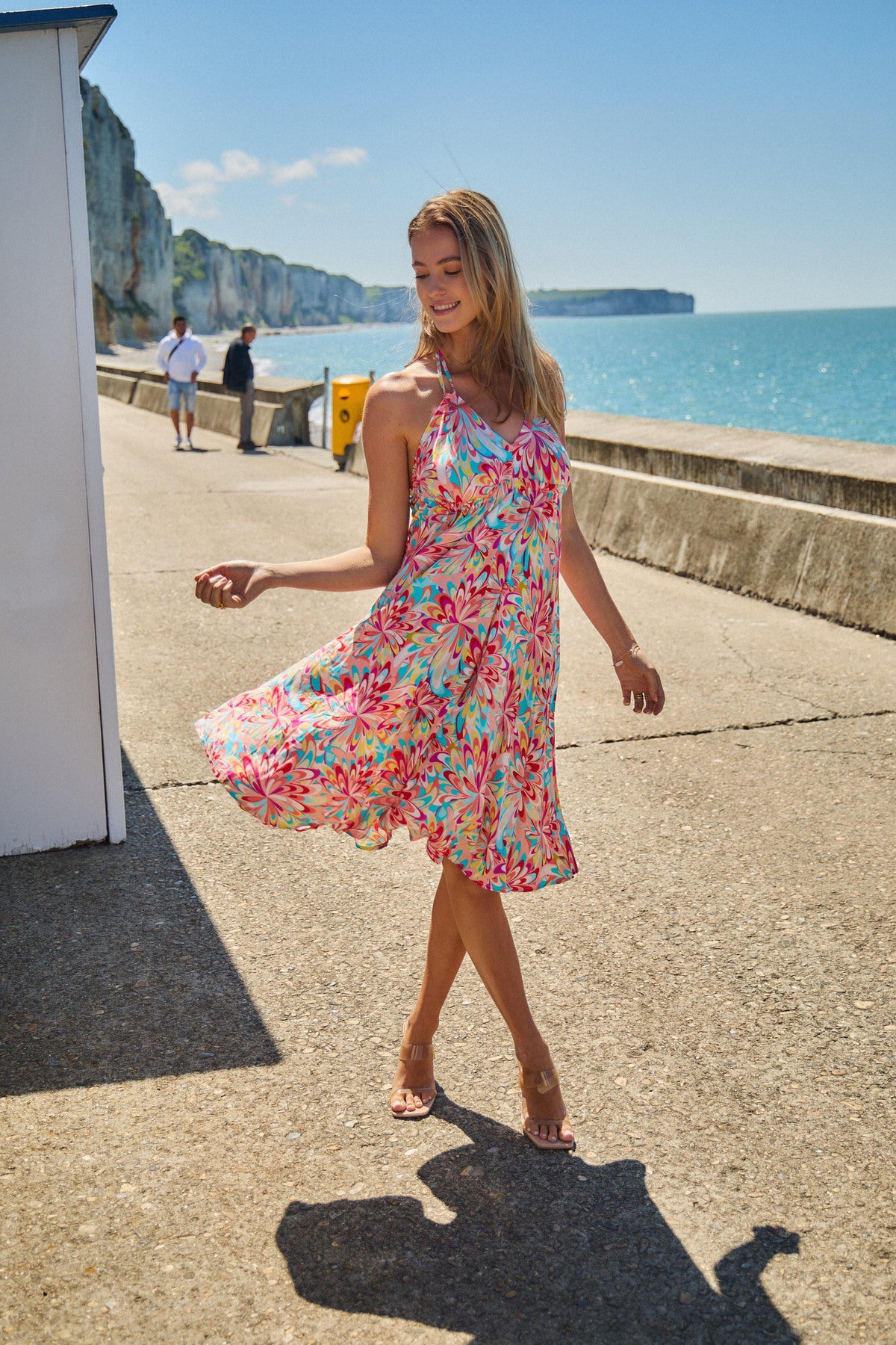 Rosa Fashion Midi dress with thin straps Pink S/M