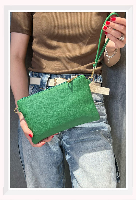 Z & Z Grained leather shoulder bag Green TU