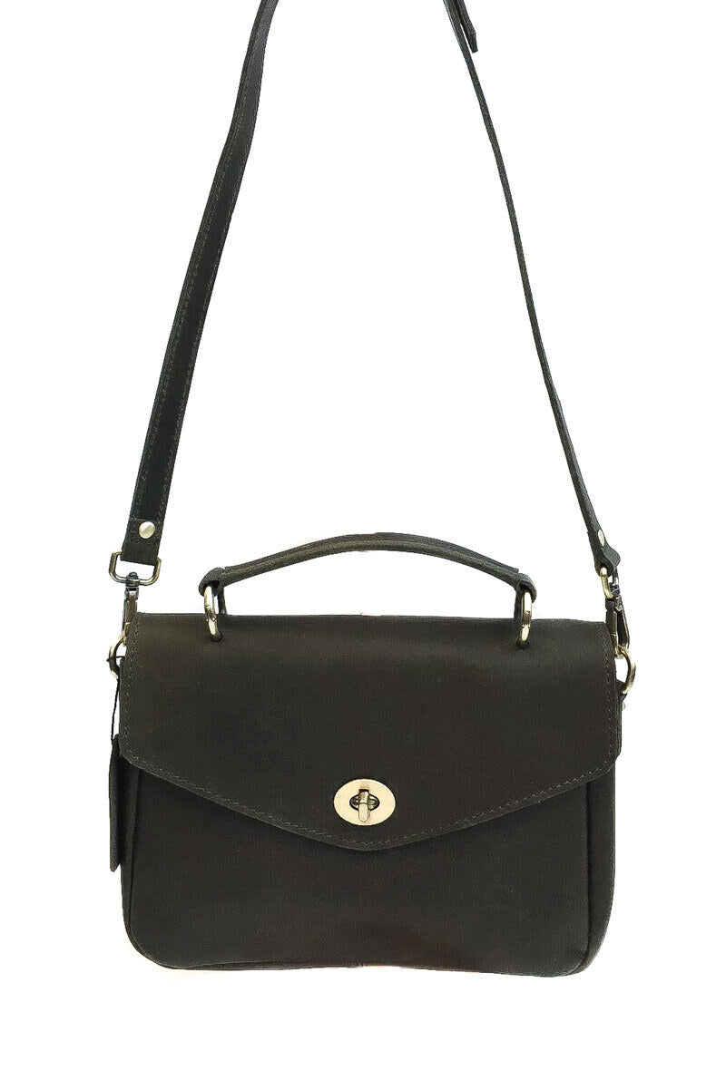 Anoushka (Sacs) Cowhide leather satchel bag Kaki TU