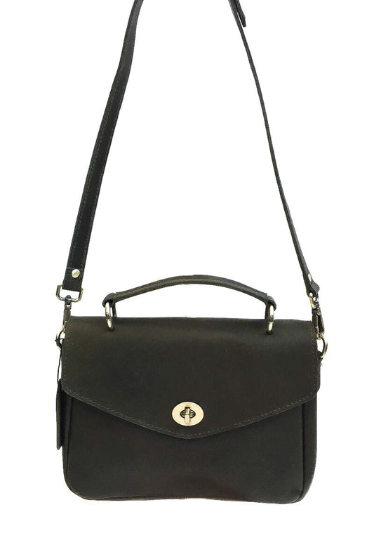 Anoushka (Sacs) Cowhide leather satchel bag Kaki TU