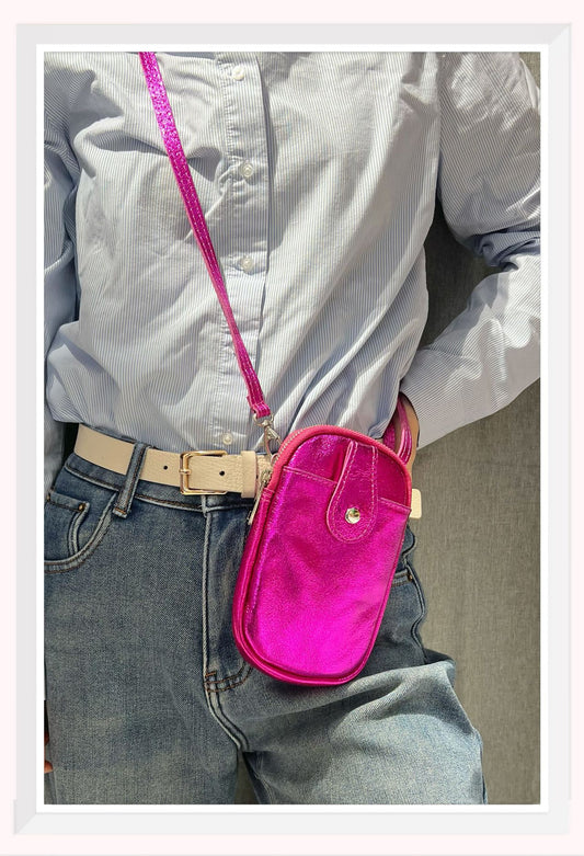 Z & Z Portable leather bag iridescent Fuchsia TU