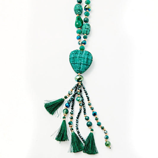 Lovelika Sautoir serti de bijoux en résine précieuse - Felicia Green TU