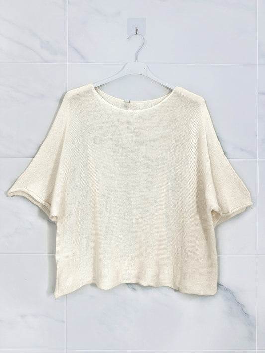 Zafa Cotton knit top Beige TU
