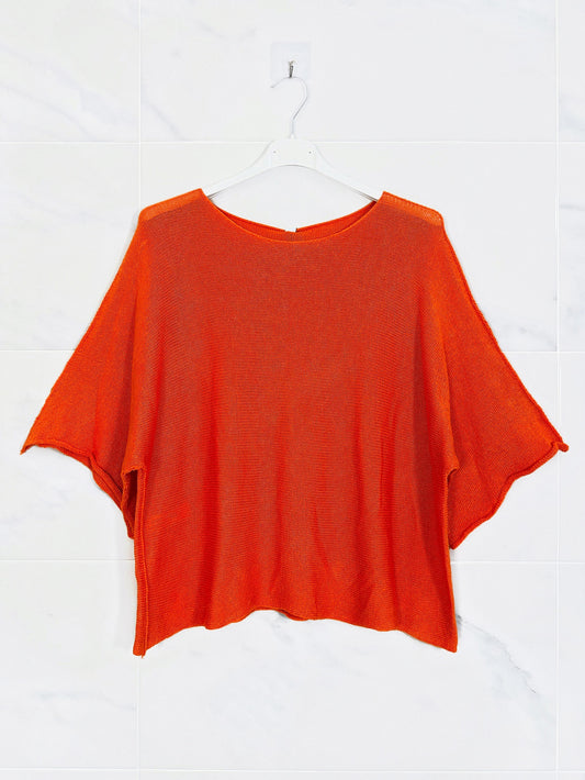 Zafa Cotton knit top Orange TU